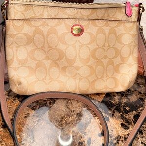 Coach Beige and Pink Crossbody Bag